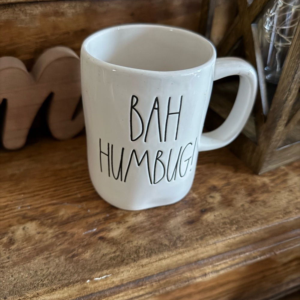 White "Bah Humbug" Ceramic Rae Dunn Mug